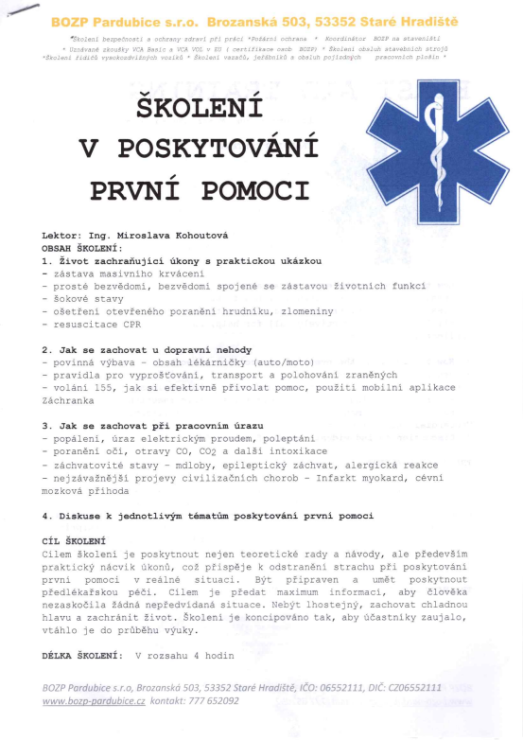 Školení první pomoci