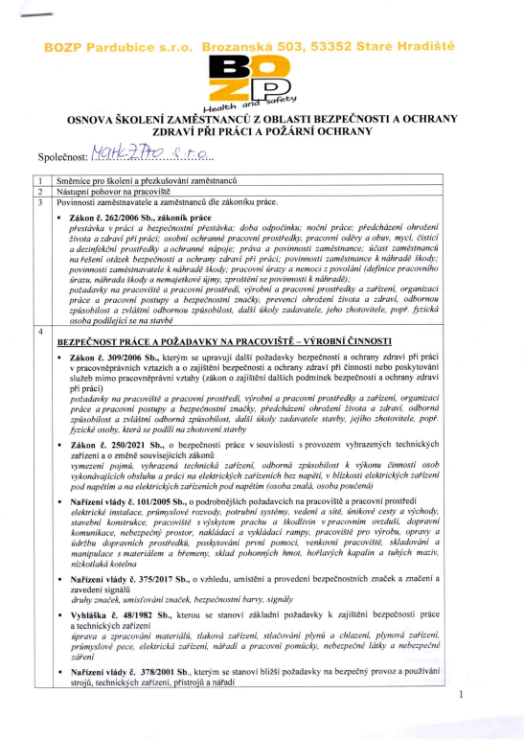 Occupational safety training, working at heights, fire protection